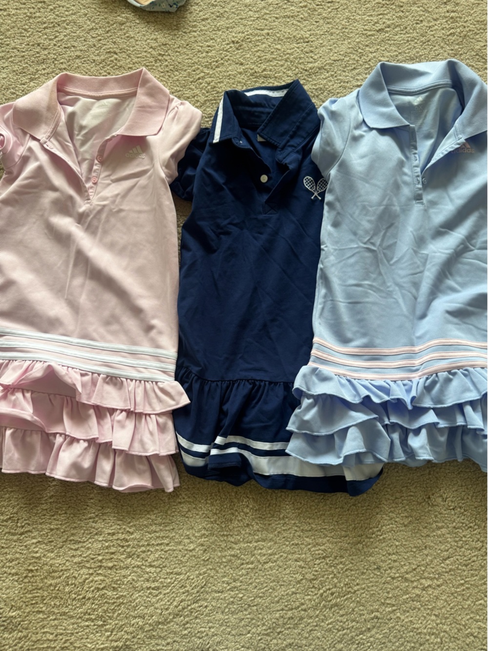 Ruffled Tennis Skirts Trio - Pink, Navy, Light Blue